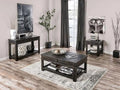 Black Solid Wood Brazilian Pine Coffee Table Set 3pcs U507