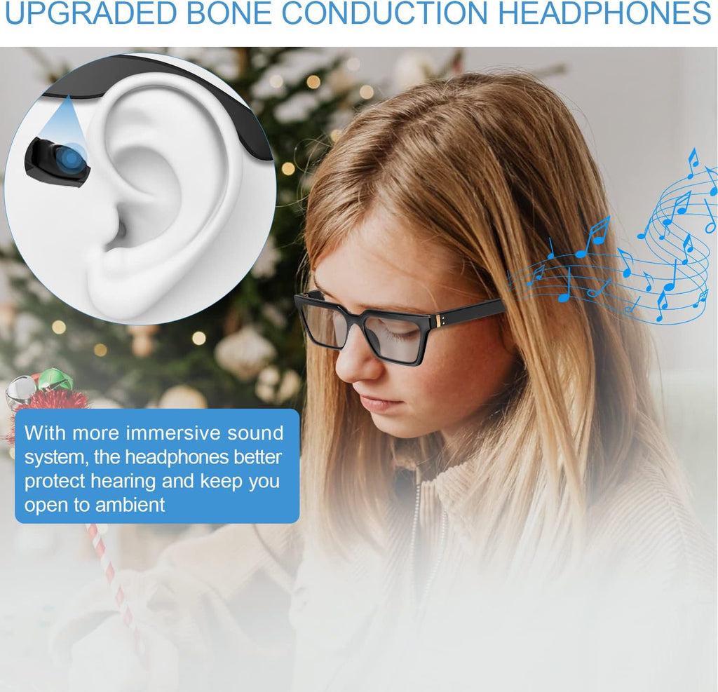 Bone Conduction Glasses Headphones with Anti Blue Light and Photochromic Lenses W632