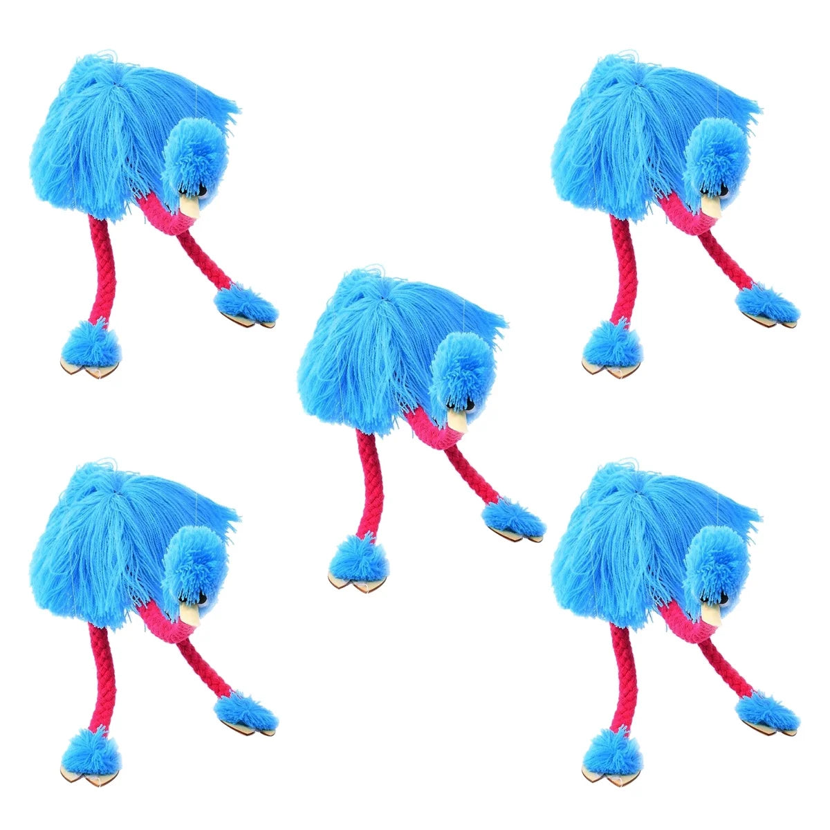 Sky-blue Plush Ostrich Marionette Toy G387206