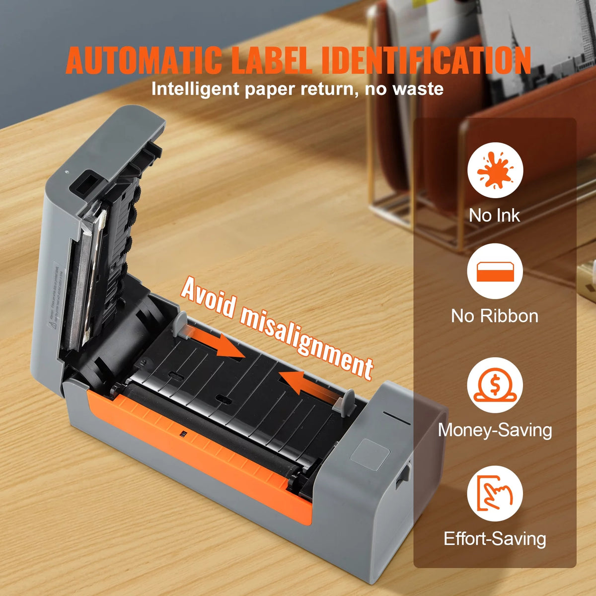Thermal Label Printer, 203DPI USB Connection, Gray I460694