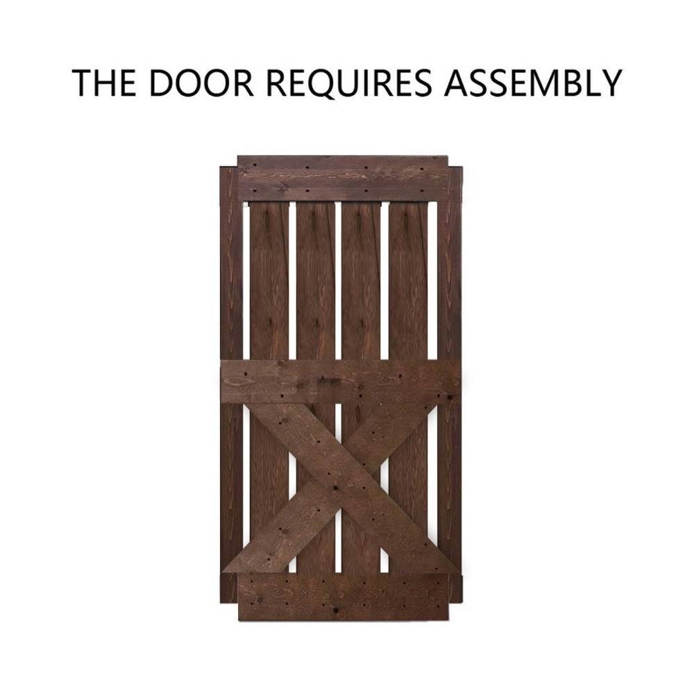 Walnut Stain Knotty Pine Wood Interior Sliding Barn Door M5820