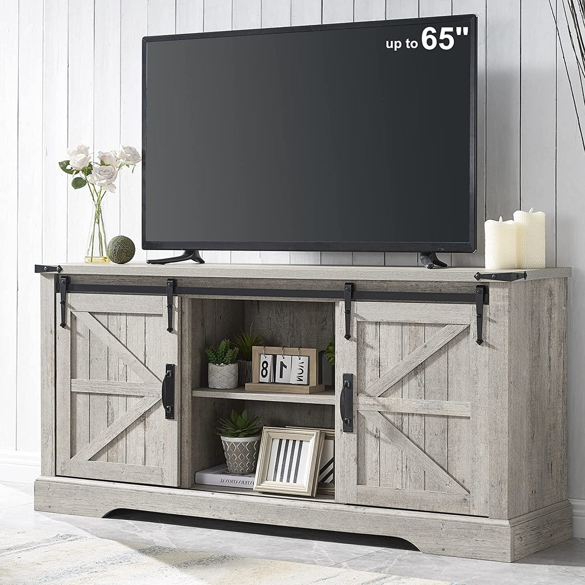 Light Rustic Oak Wood TV Stand X5790