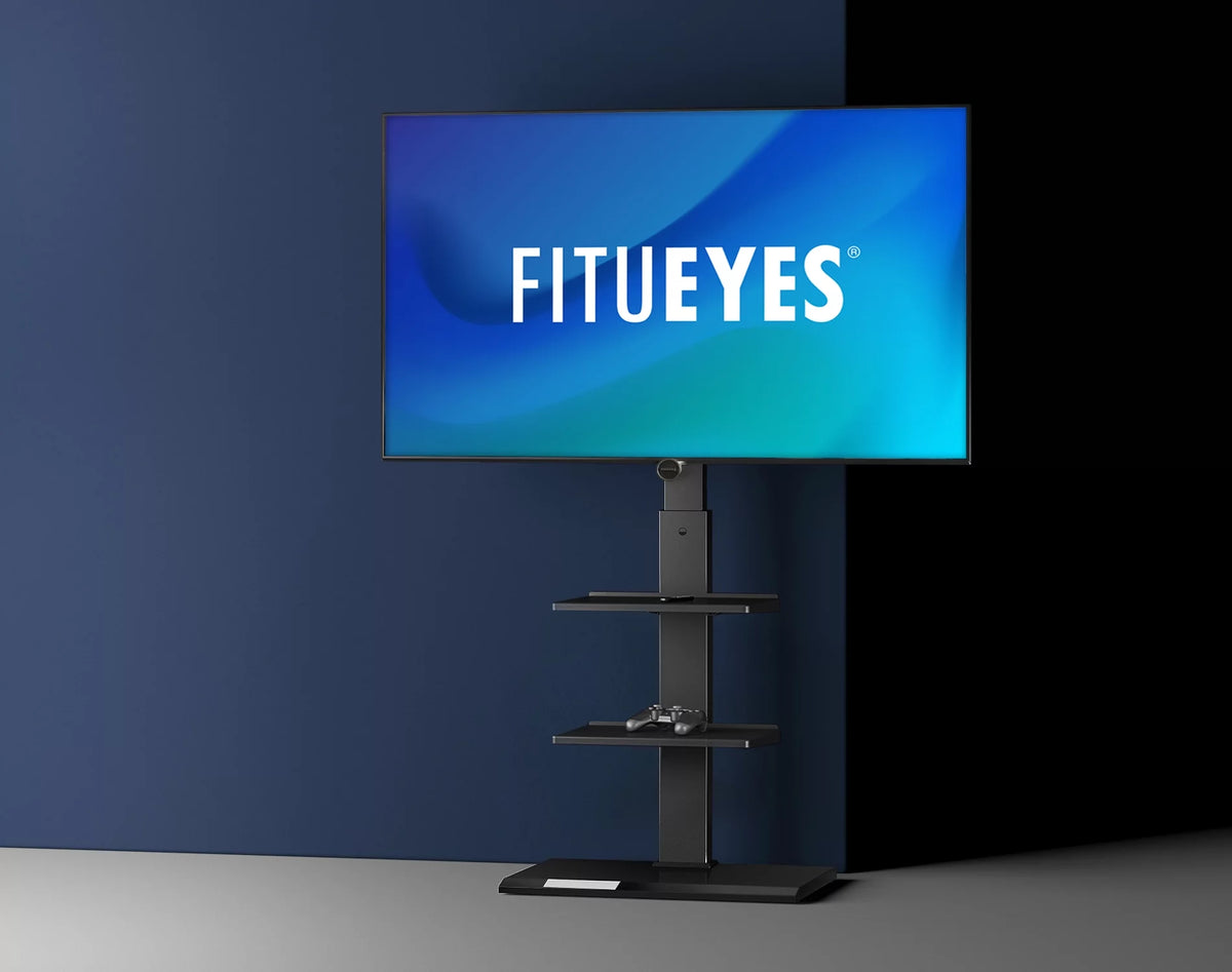 Black Floor TV Stand with Swivel Mount D5681