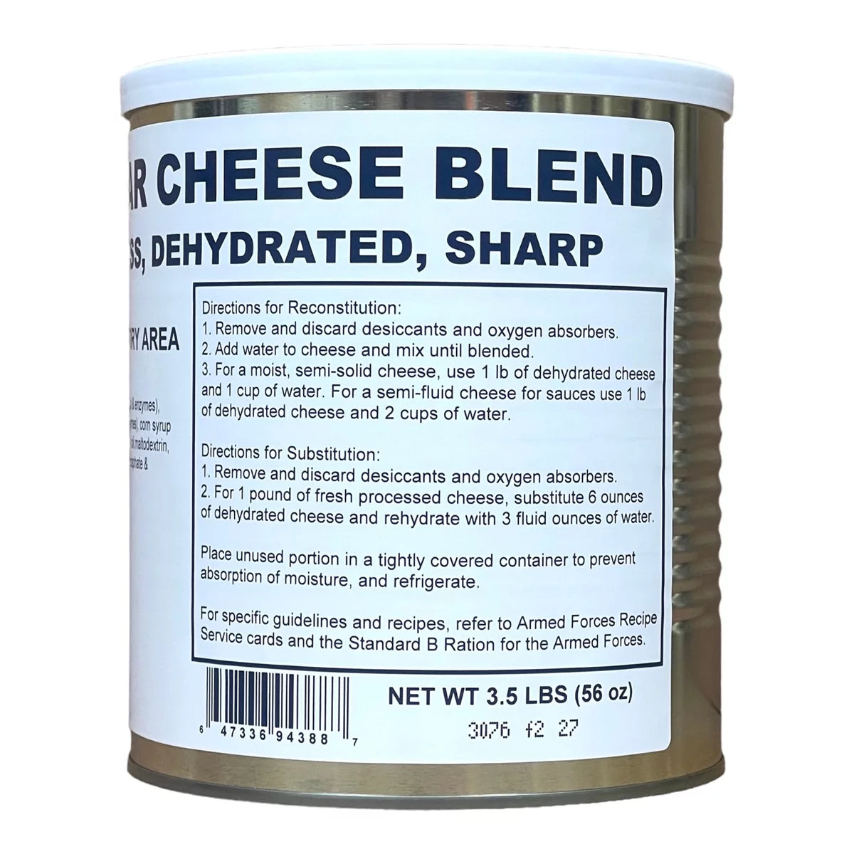 Dehydrated Powdered Cheddar Cheese Blend, #10 Can W801704