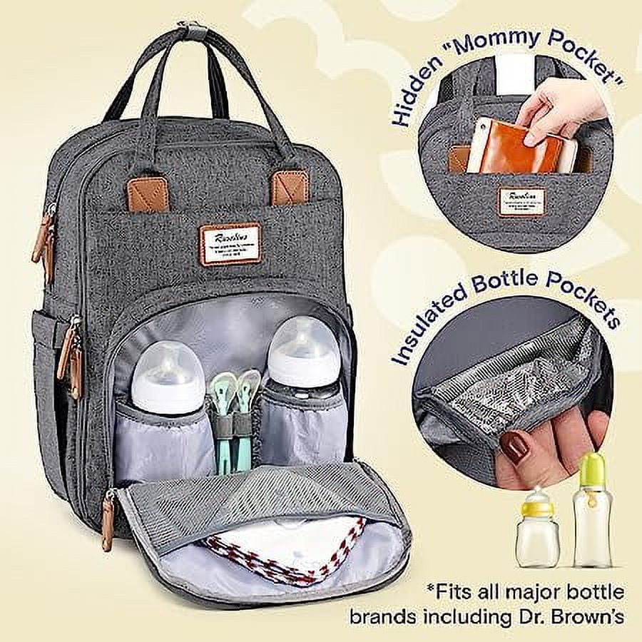 Multifunctional Dark Gray Diaper Bag Backpack K271891