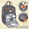 Multifunctional Dark Gray Diaper Bag Backpack K271891