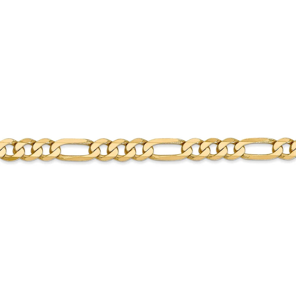 14kt Yellow Gold 24 inch Figaro Chain with Lobster Clasp C528
