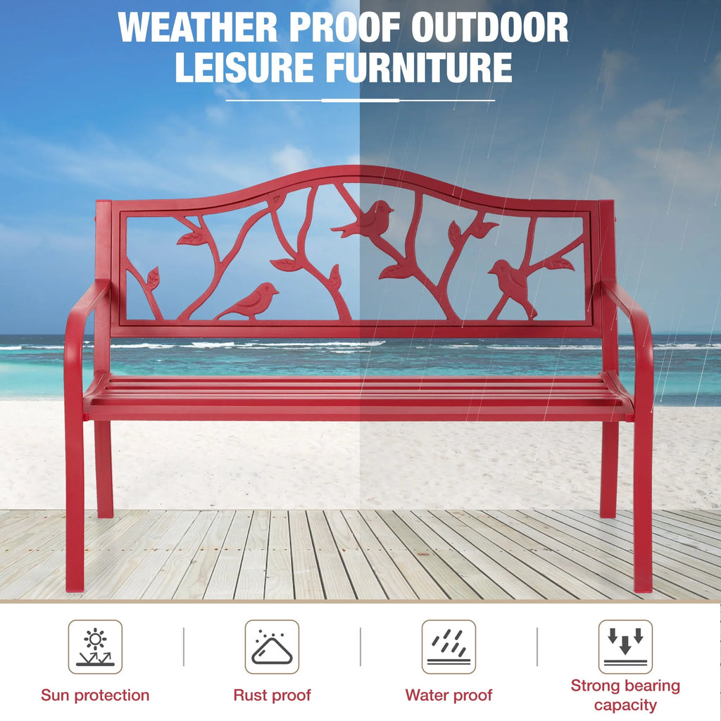 50” Outdoor Metal Patio Garden Bench O994