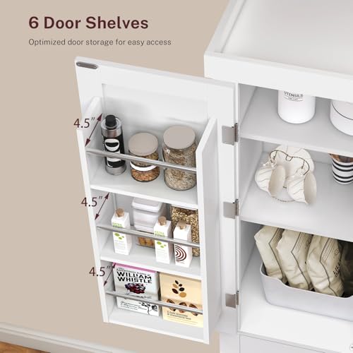 White 6 Door 1 Drawer Pantry Cabinet S7332