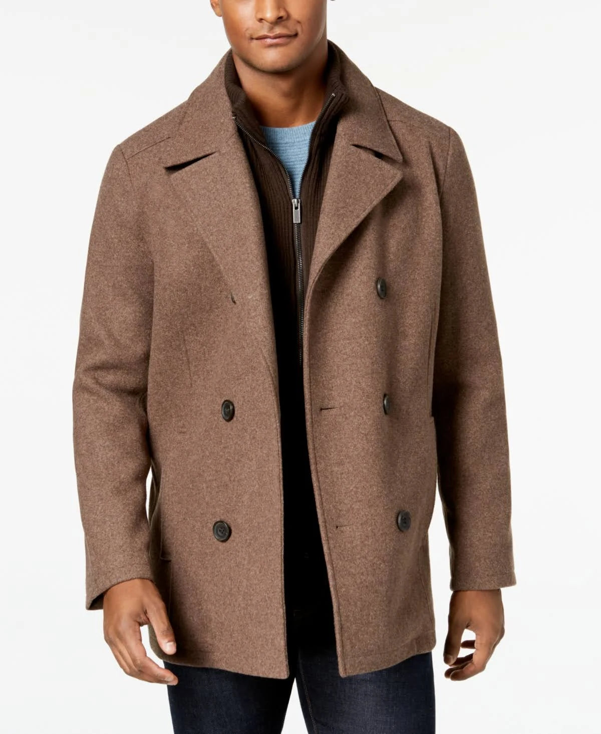 Wool Peacoat - Medium Brown - 2XT Z727