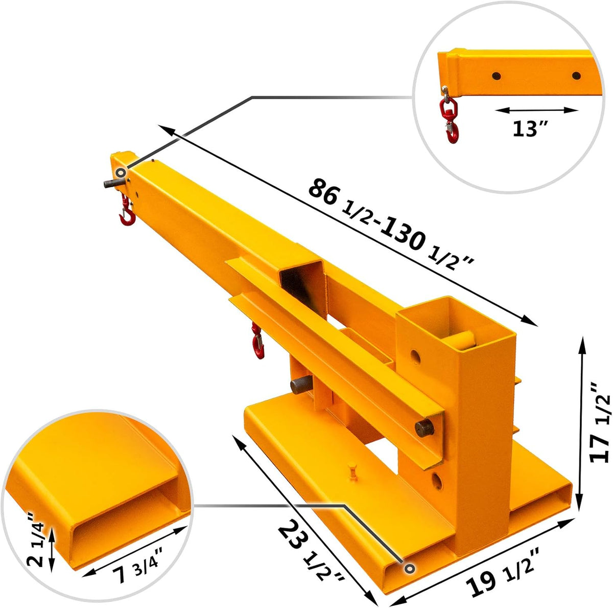 6000lbs Forklift Mobile Crane Attachment with 2 Hooks U397062