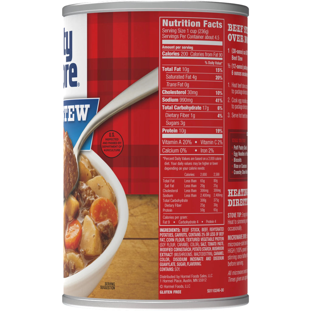 (6 pack) Beef Stew, Shelf-Stable, Steel Can 38 oz B309050