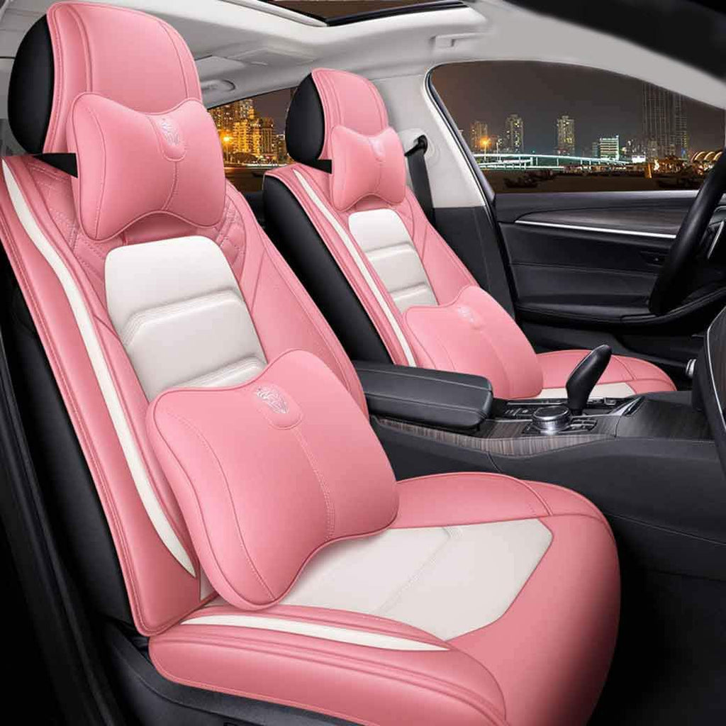 Leather Car Seat Covers 5 Seats Full Set V296320