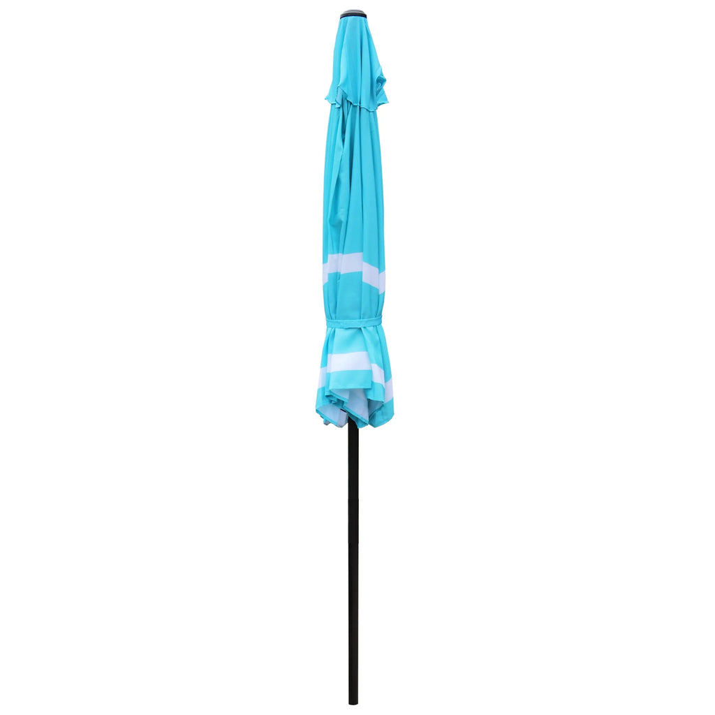 9FT Aqua & White Stripe Umbrella K396