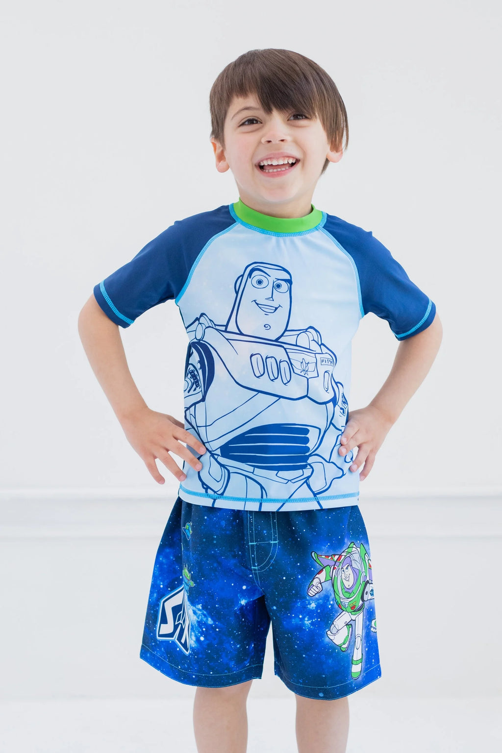 Rash Guard and Swim Trunks Outfit Set W61814