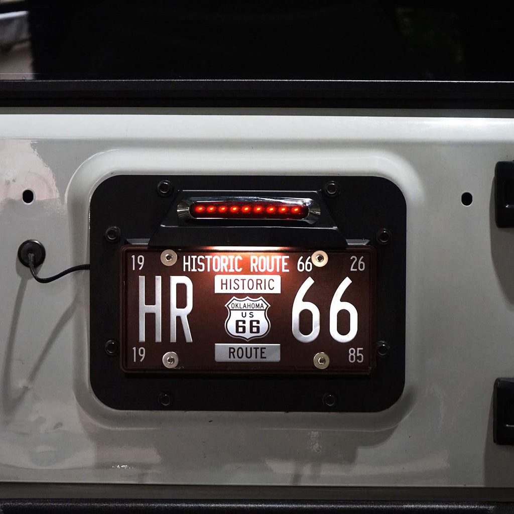 Spare Tire Delete License Plate Relocation Kit with Plate Light and Third Brake Light G750