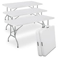 5 Pack 8Ft White Folding Plastic Utility Table V3459