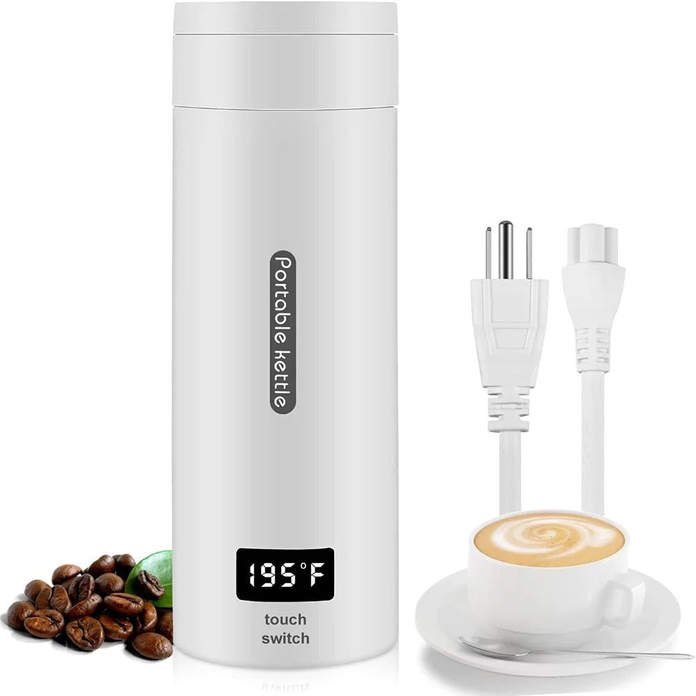 Portable Electric Kettle 380ML Mini Stainless White W839339
