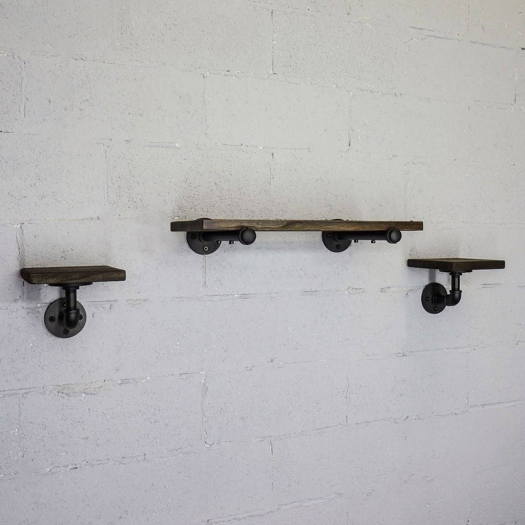 Set of 3 Farmhouse Industrial Wall Shelf U369