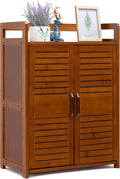 Bamboo 2 Door Storage Cabinet, Antique Brown O99089