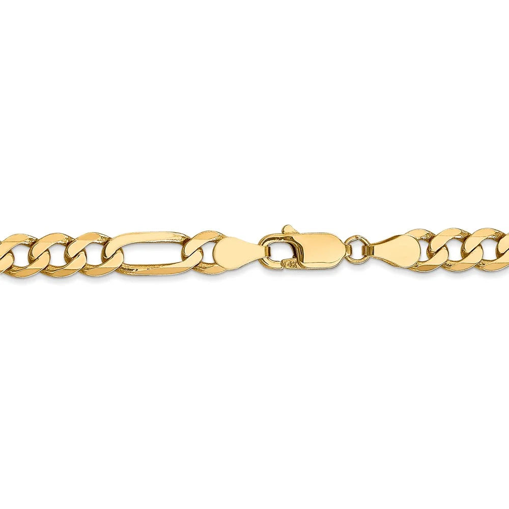 14kt Yellow Gold 24 inch Figaro Chain with Lobster Clasp C528