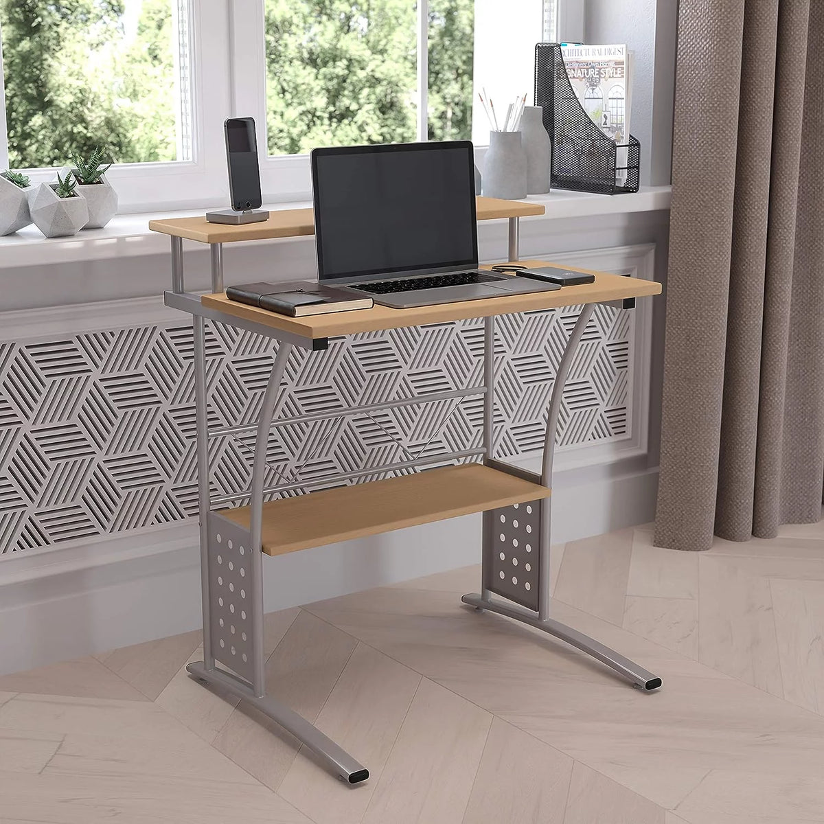 Computer Desk with Storage Shelves C666