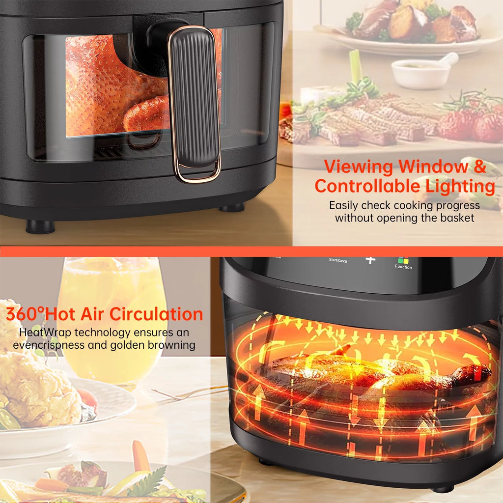 7.4 QT Touch Screen Air Fryer with 50PCS Liners N822
