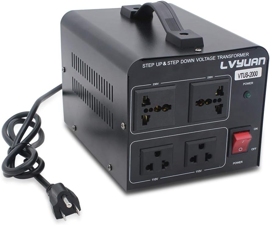 Voltage Transformer Converter 2000 Watt Step Up/Down with 2 US Outlets, 2 Universal Outlets Pack of 2 I7240