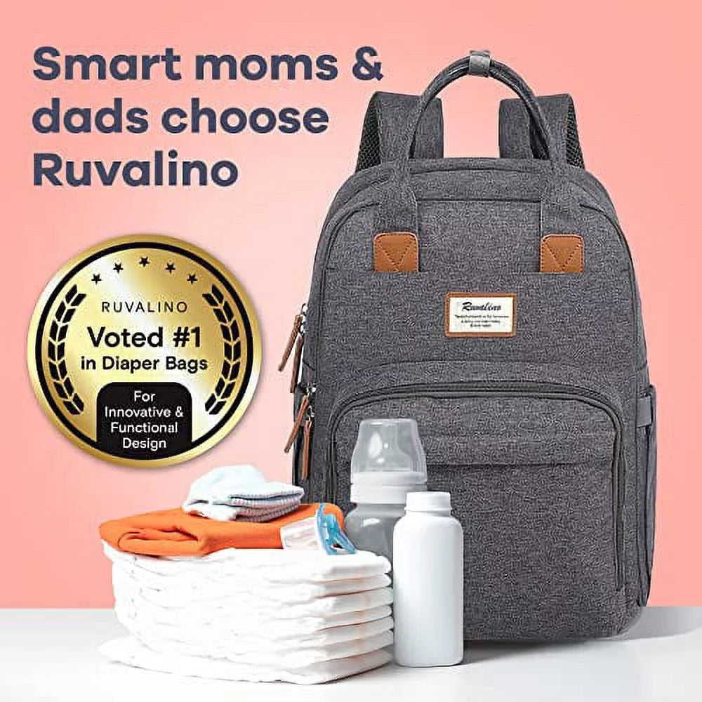 Multifunctional Dark Gray Diaper Bag Backpack K271891