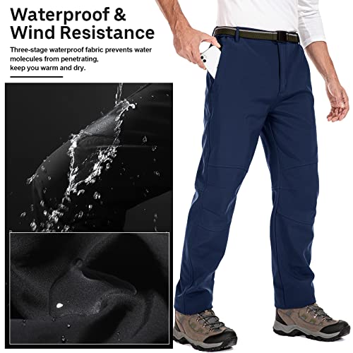 Mens Waterproof Fleece Lined Insulated Winter Hiking Pants D45380