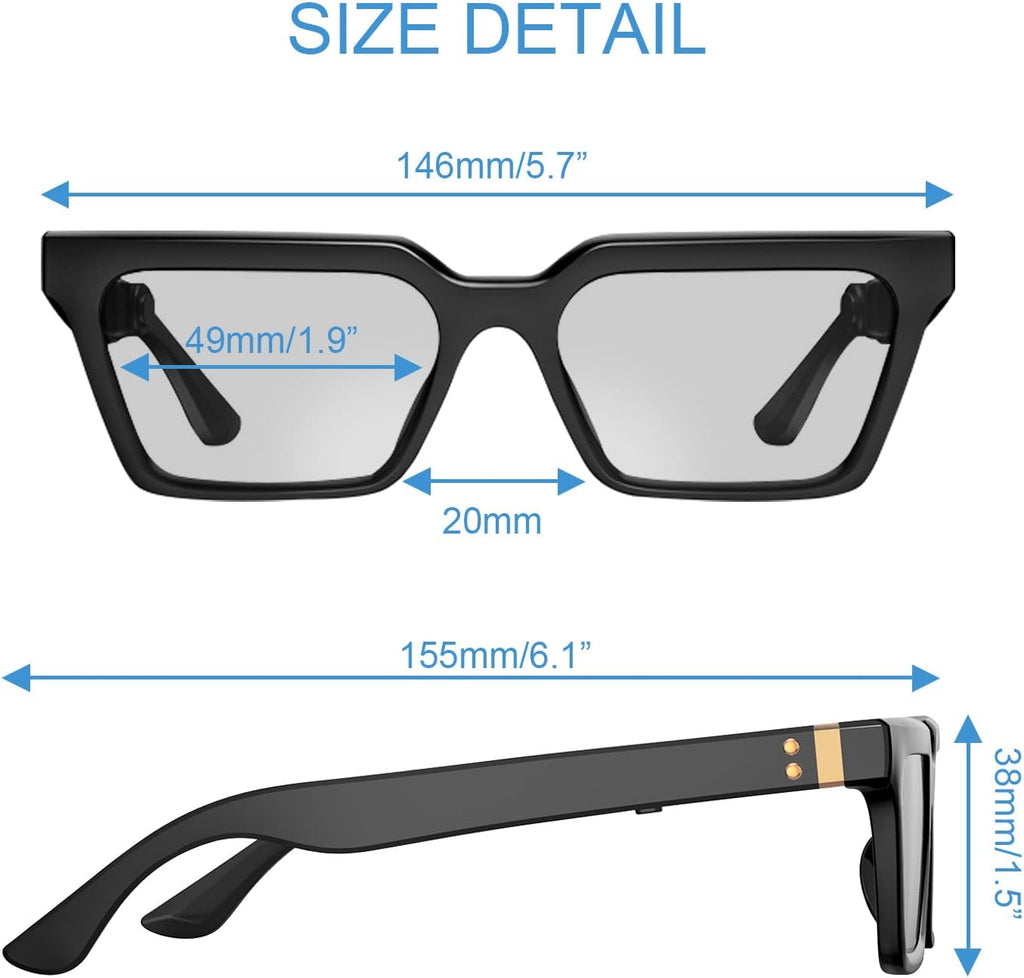 Bone Conduction Glasses Headphones with Anti Blue Light and Photochromic Lenses W632