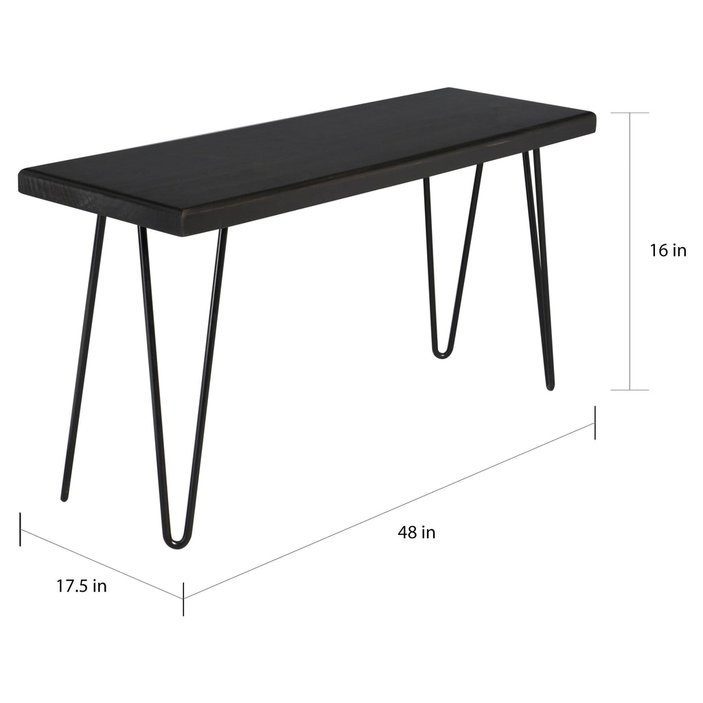 Rustic White Wood Bench Y353694