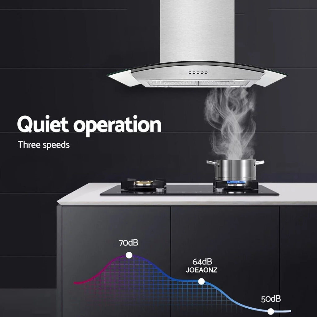 30 inch Island Mount Range Hood 900CFM Tempered Glass Stainless Steel C600978
