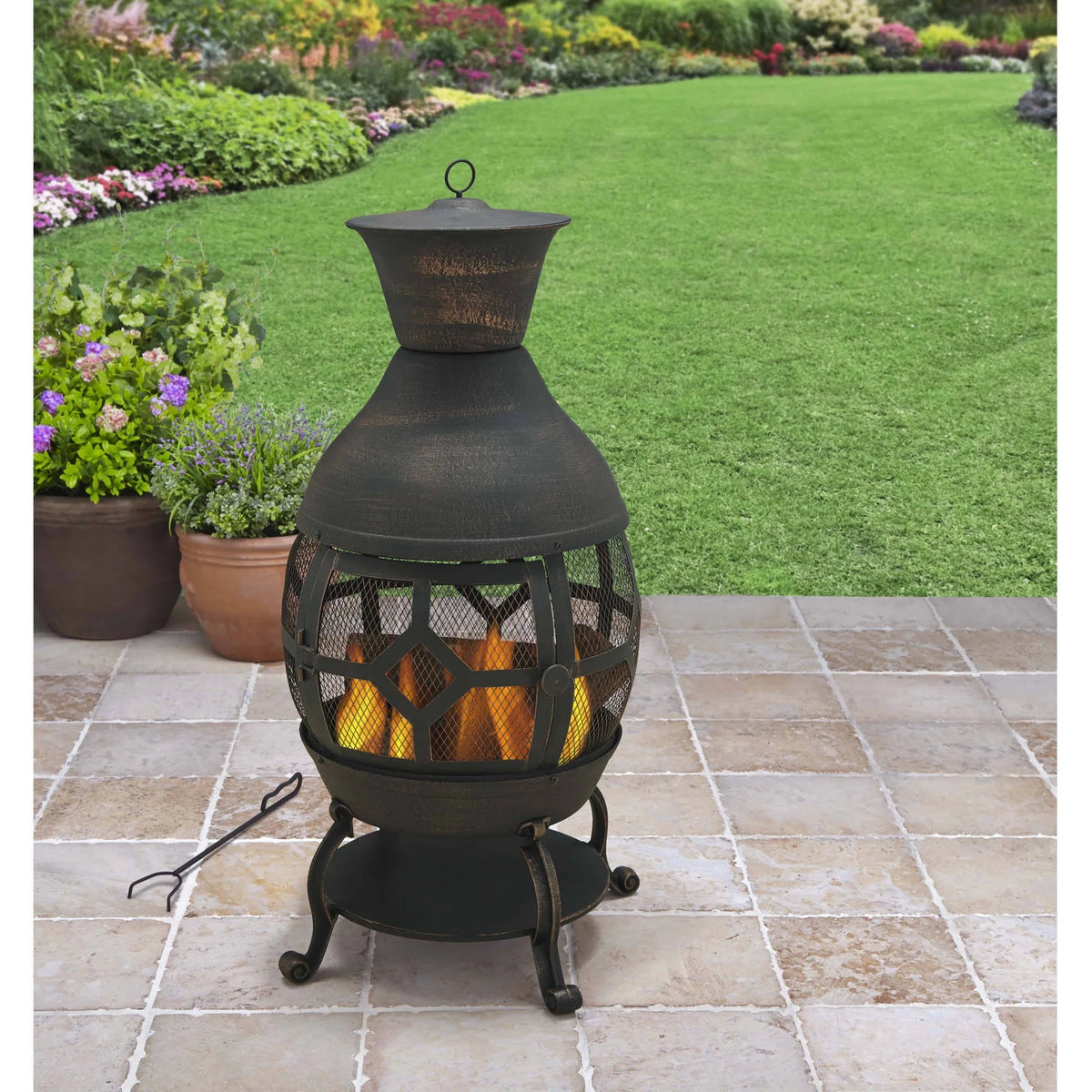 Wood-Burning Cast Iron Chiminea A50320