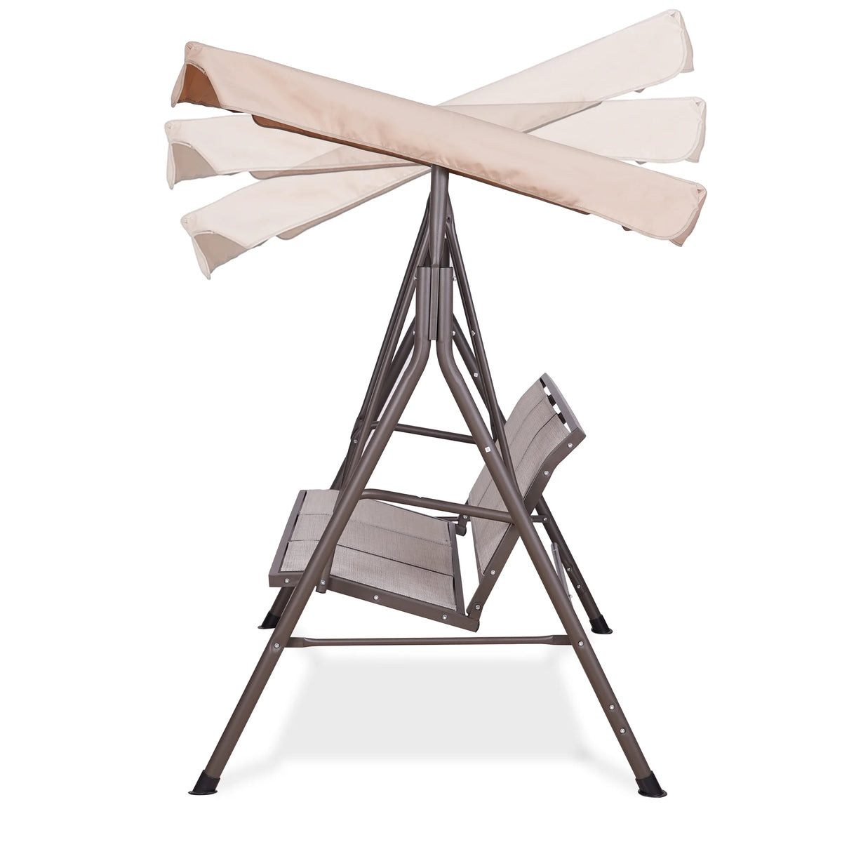 Beige Steel Frame Outdoor Patio Swing C75371
