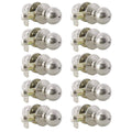 10 Pack Privacy Door Knobs with Lock, Satin Nickel N957615