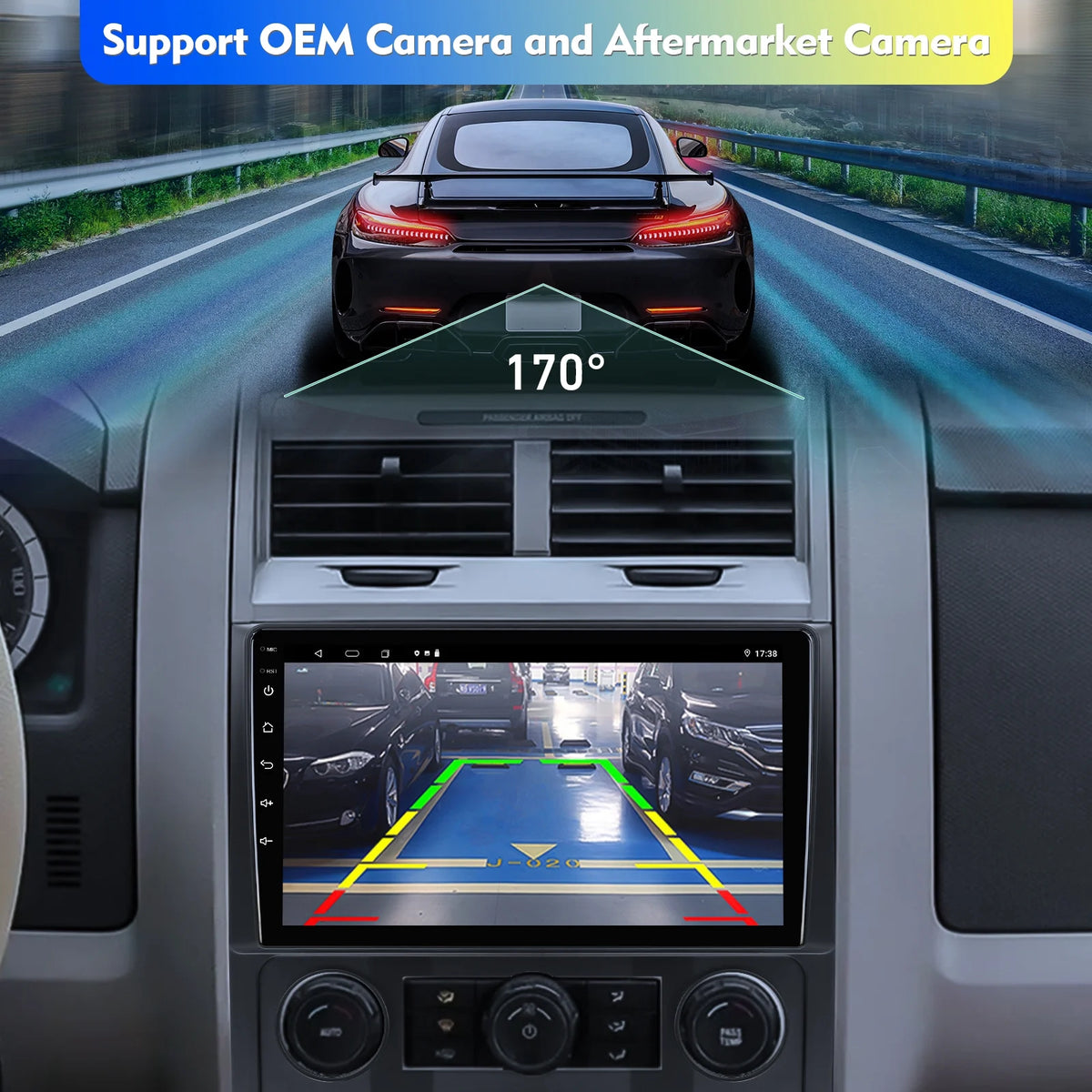 9 Inch Double Din Car Stereo with Wireless Carplay C28404