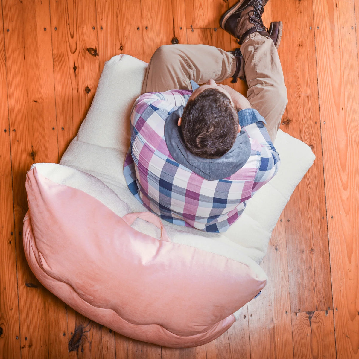 Oat Sherpa Bean Bag Chair X25504