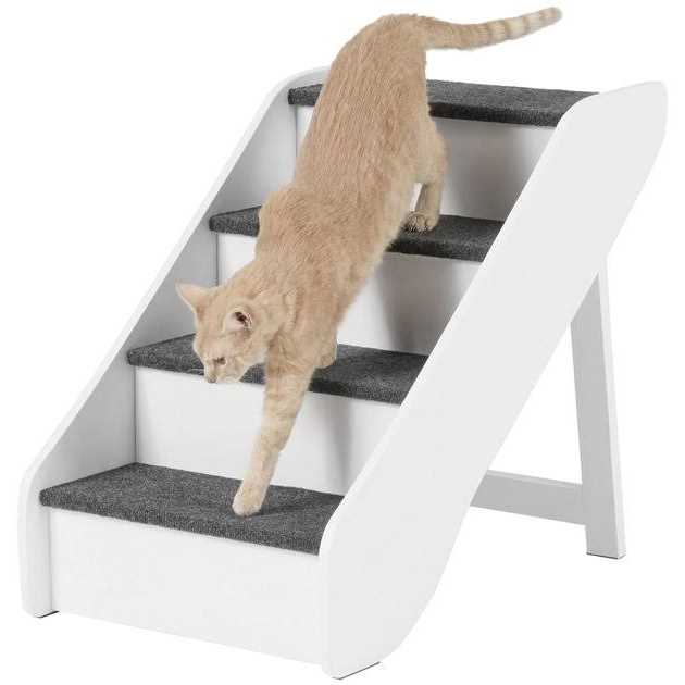Foldable Wood Carpeted Pet Stairs E89441