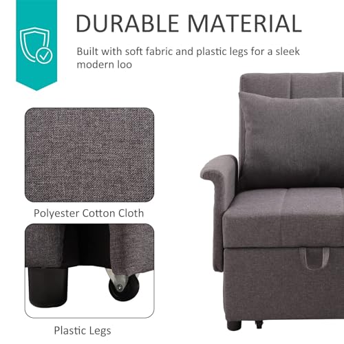 PU Leather Sleeper Chair Bed with Adjustable Backrest and Pillow Q870745