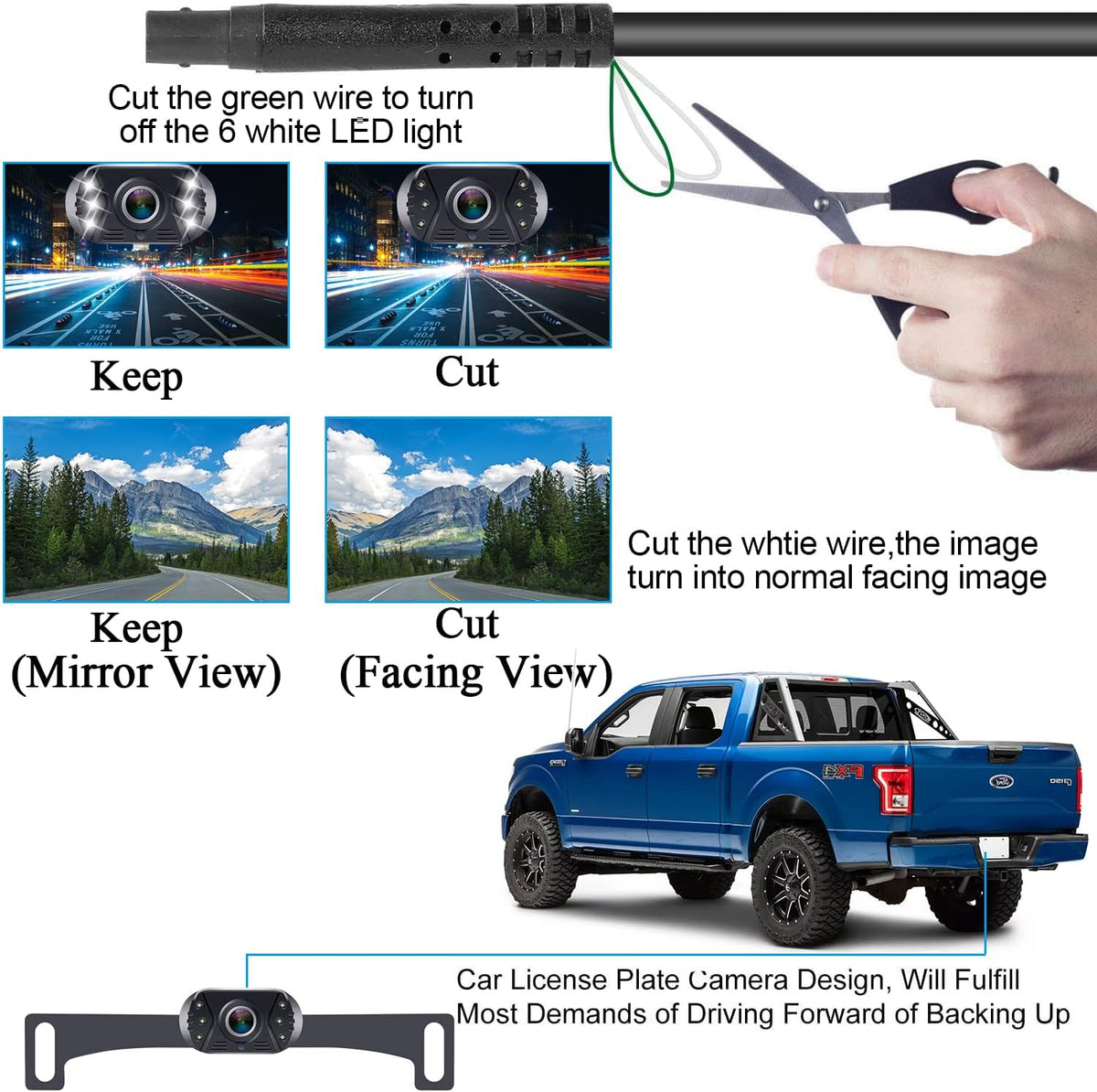 Backup Camera with 5 Monitor, AHD 1080P Rear View Camera System J430
