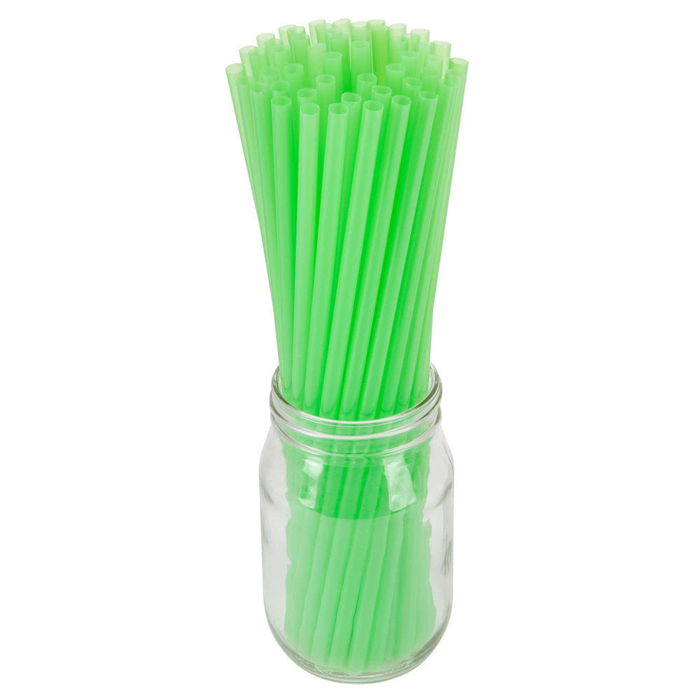 Green Unwrapped Straw 10 inch G109