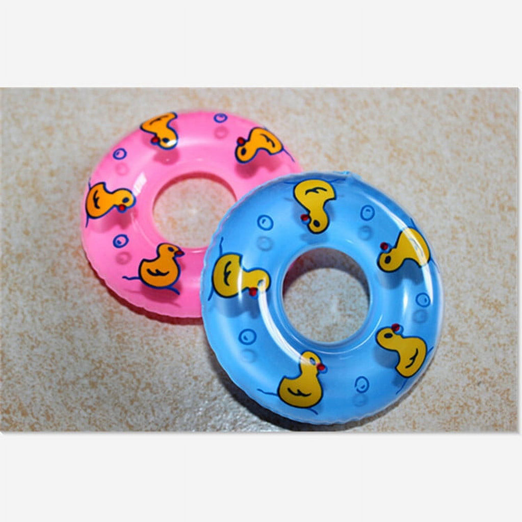 2 Pcs Plastic Baby Bath Toy Inflatable Swim Ring (Pink & Blue) P211