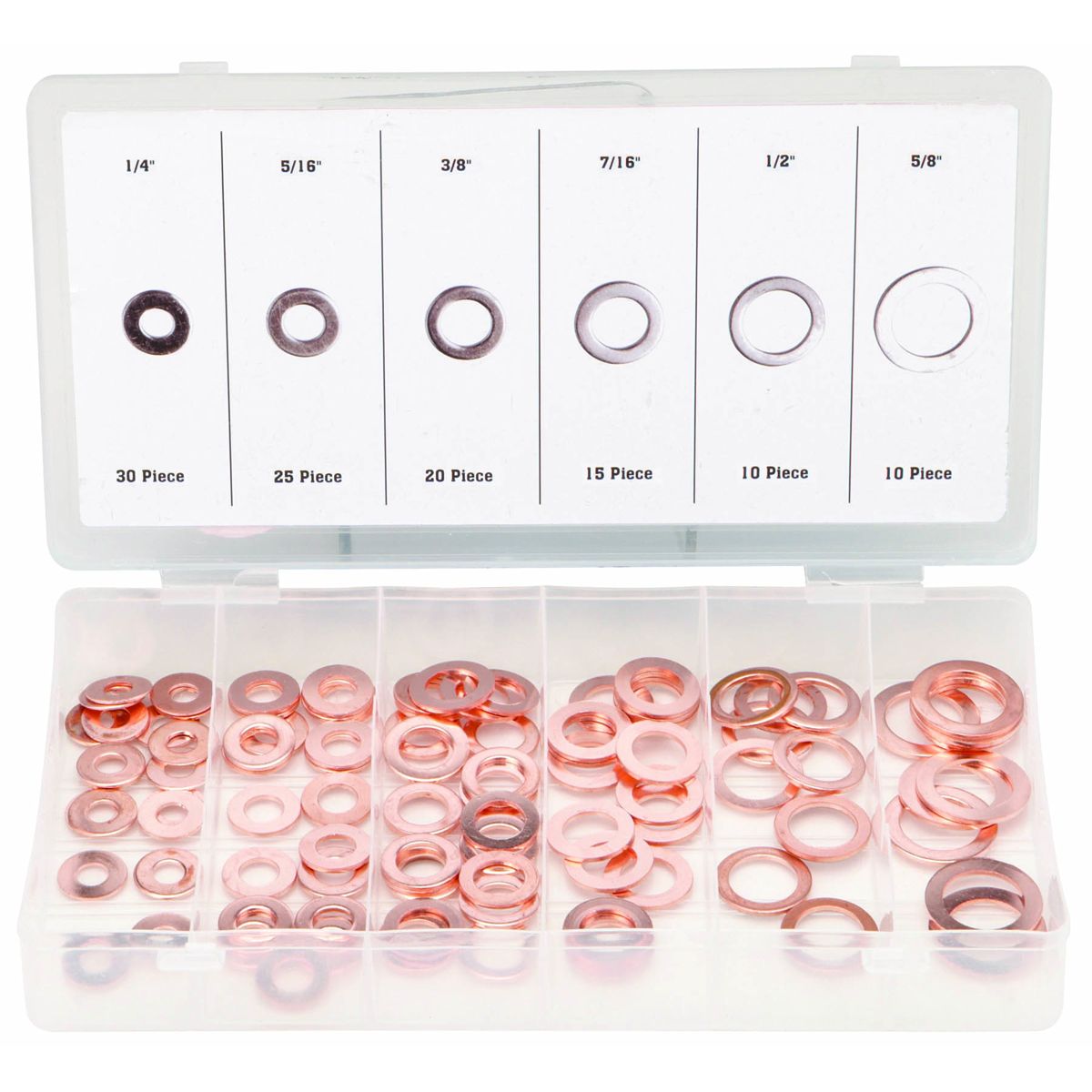Copper Washer Assortment, 80 Piece F37328