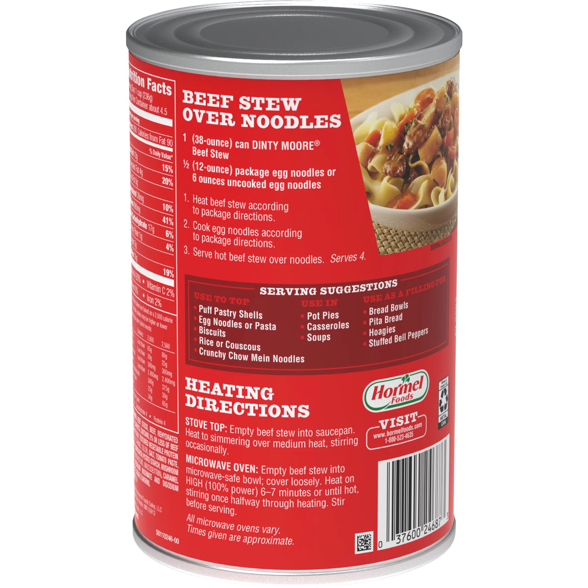 (6 pack) Beef Stew, Shelf-Stable, Steel Can 38 oz B309050