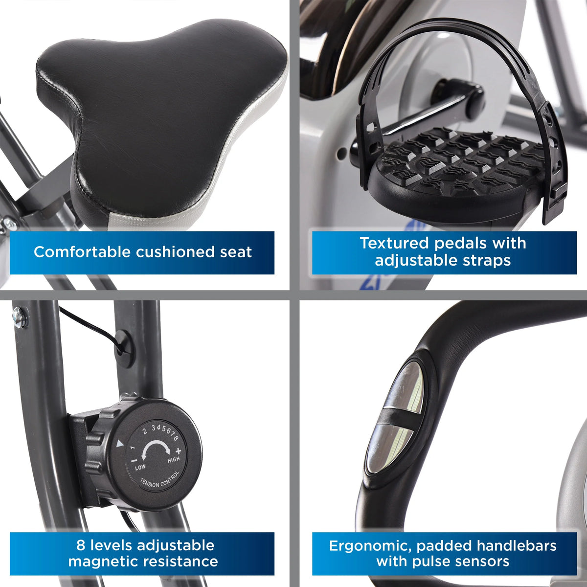 Folding Upright Exercise Bike with Padded Seat D5403