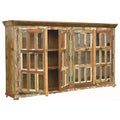 Solid Wood 4 Door Buffet with Glass Inserts Q637