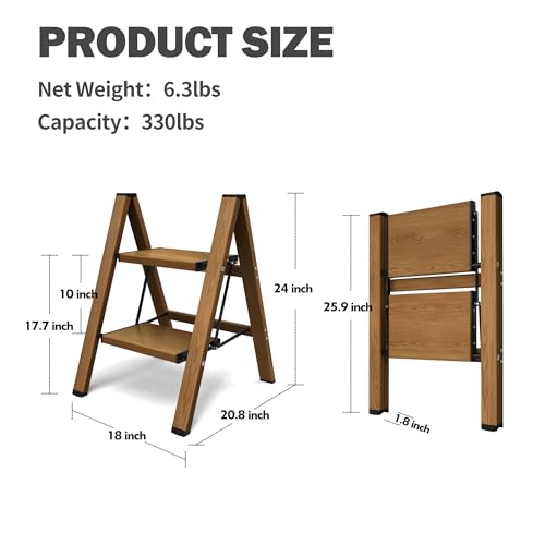 Gold Aluminum 3 Step Folding Stool U5714