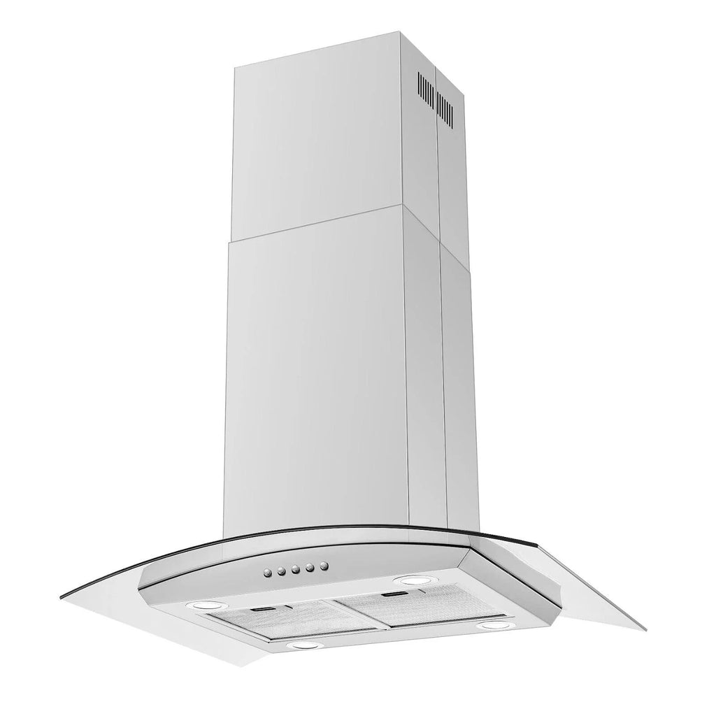30 inch Island Mount Range Hood 900CFM Tempered Glass Stainless Steel C600978