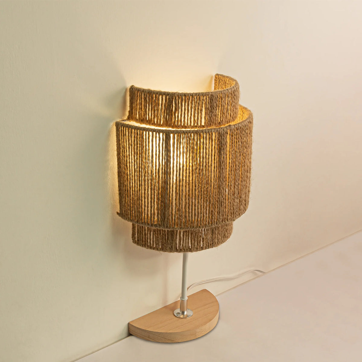 Handmade Wooden Table Lamp, Set of 2 Dimmable T5800